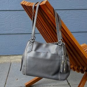 The Sak shoulder bag, gray leather